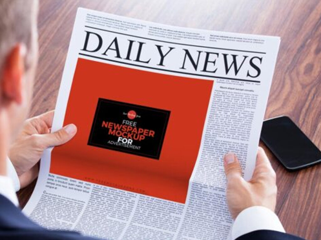 Newspaper Ad Mockup Free Download PSD File