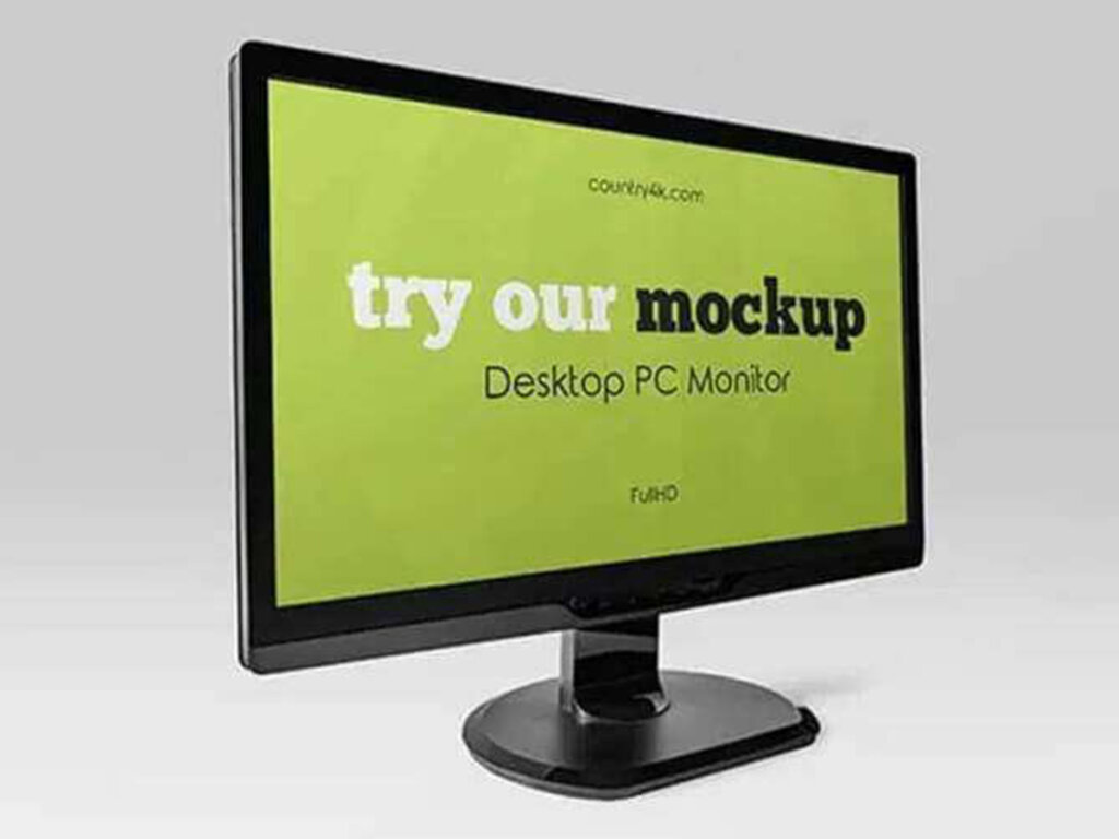 Desktop PC Monitor Mockup Free Download PSD File