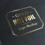 Gold Stamping Logo Mockup Free Download PSD File