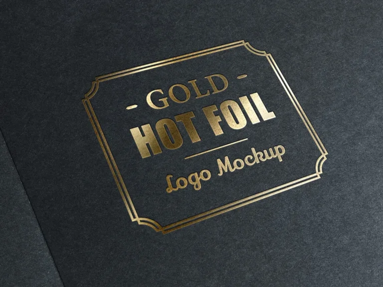 Gold Stamping Logo Mockup Free Download PSD File