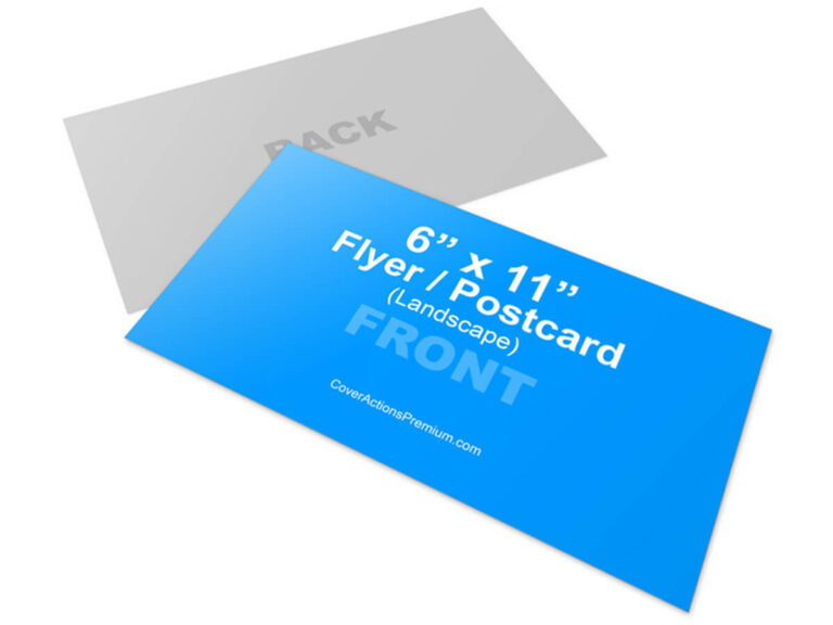 6 x 11 Horizontal Postcard Mockup Free Download PSD File
