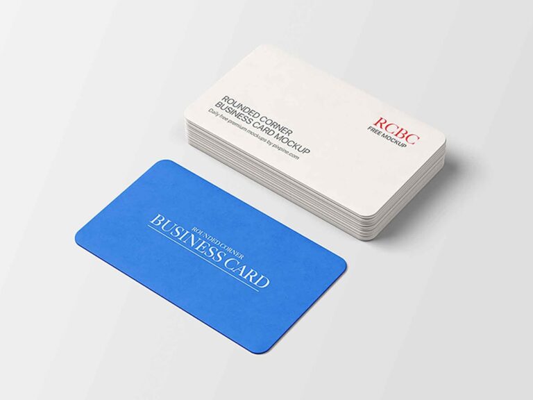 Round Corners Business Card Mockup Free Download PSD File