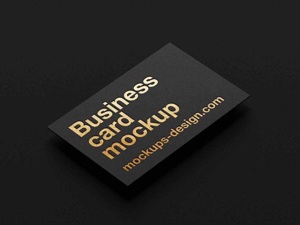 Metallic Foil Business Card Mockup Free Download PSD File