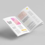 Floating Saddle Stitch A4 Brochure Mockup Free Download PSD File