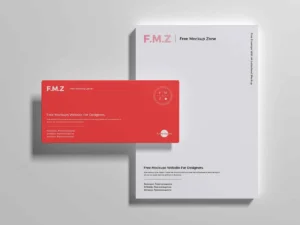 Free Download Envelope With A4 Letterhead Mockup PSD File