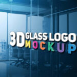 3D Glass Logo Mockup Free Download PSD File