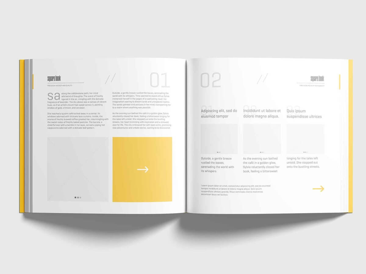 Square Softcover Book Mockup Free Download PSD File