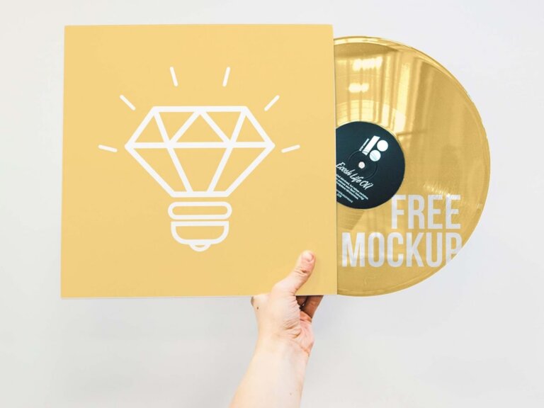 Vinyl Disc Mockup Free Download PSD File