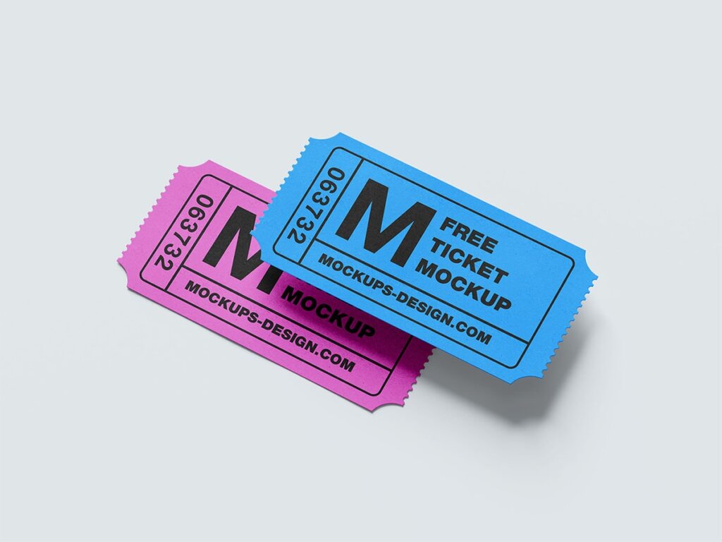 Ticket Voucher Mockup Free Download PSD File