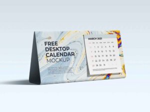 Desktop Calendar Mockup Free Download PSD File