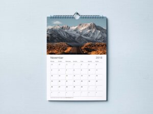 Wall Calendar Mockup Free Download PSD File