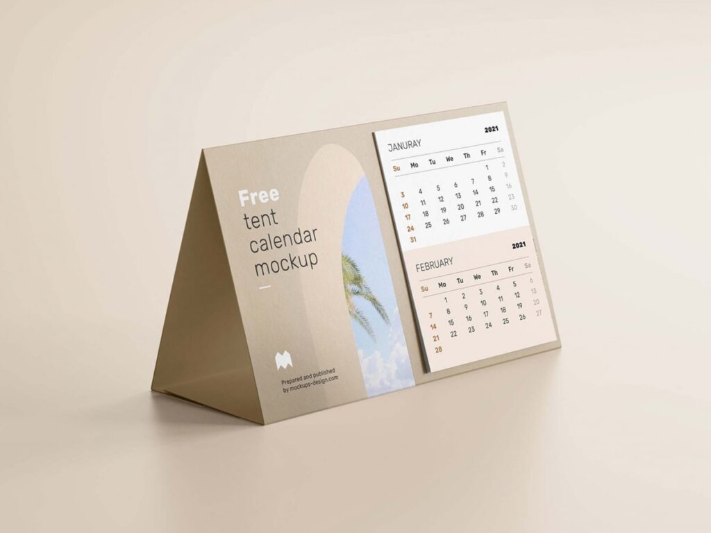 Smart Tent Calendar Mockup Free Download PSD File