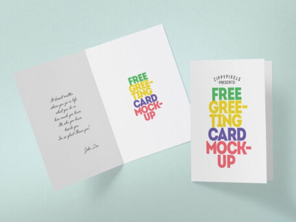Foldable Greeting Card Mockup Free Download PSD File