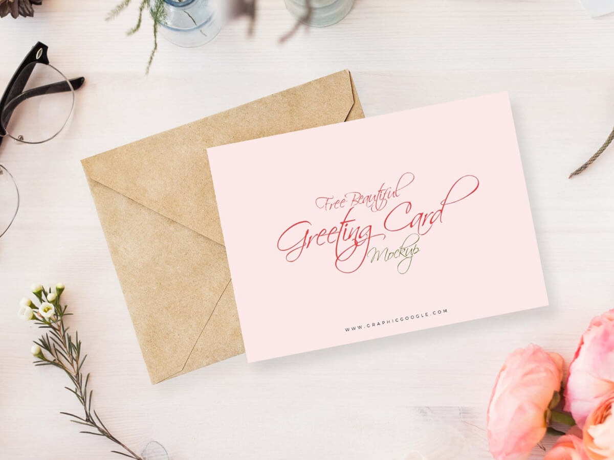 Greeting Card Mockup Free Download PSD File