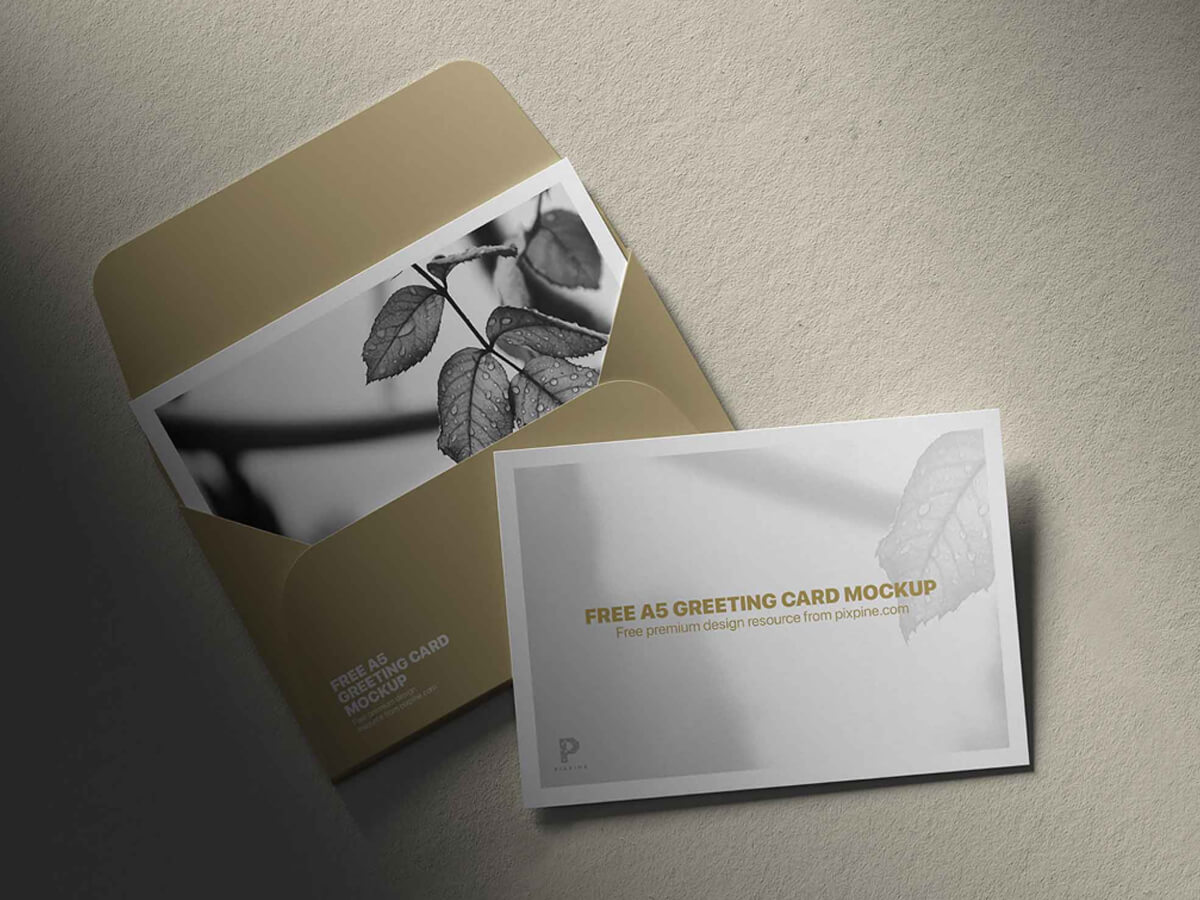Free Download PSD File A5 Greeting Card Mockup