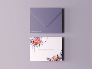 Greeting Card with Envelope Mockup Free Download PSD File