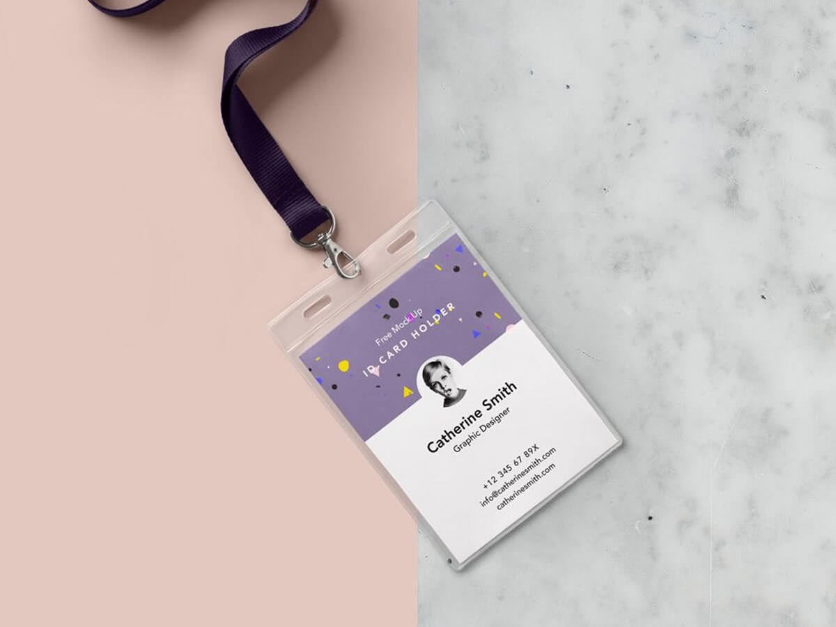 Identity Card Holder Mockup PSD File Free Download