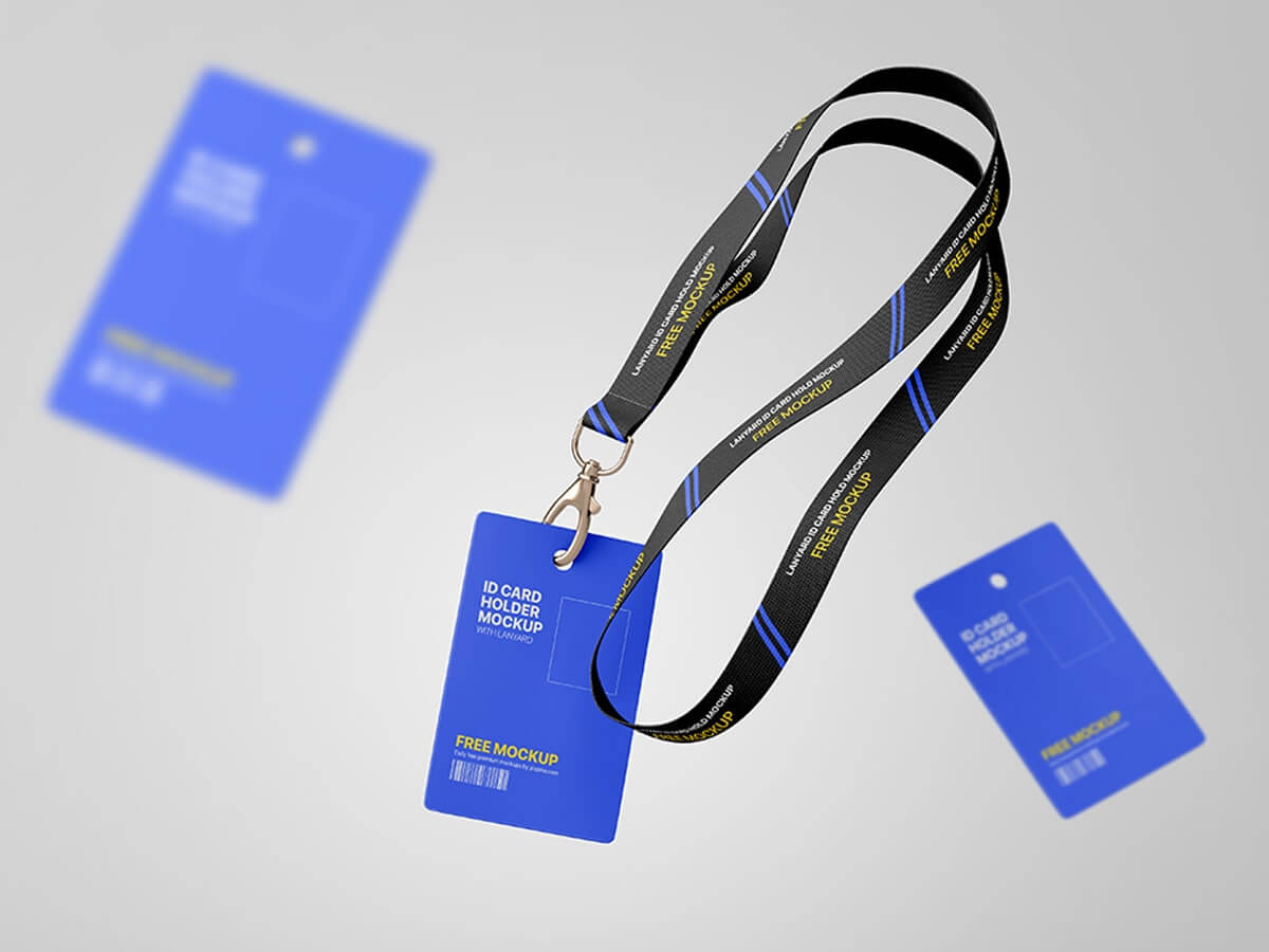 Free Employee ID Card Holder Mockup Free Download PSD File