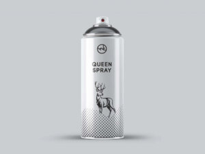 Paint Spray Bottle Label Mockup Free Download PSD File