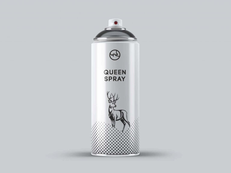 Paint Spray Bottle Label Mockup Free Download PSD File