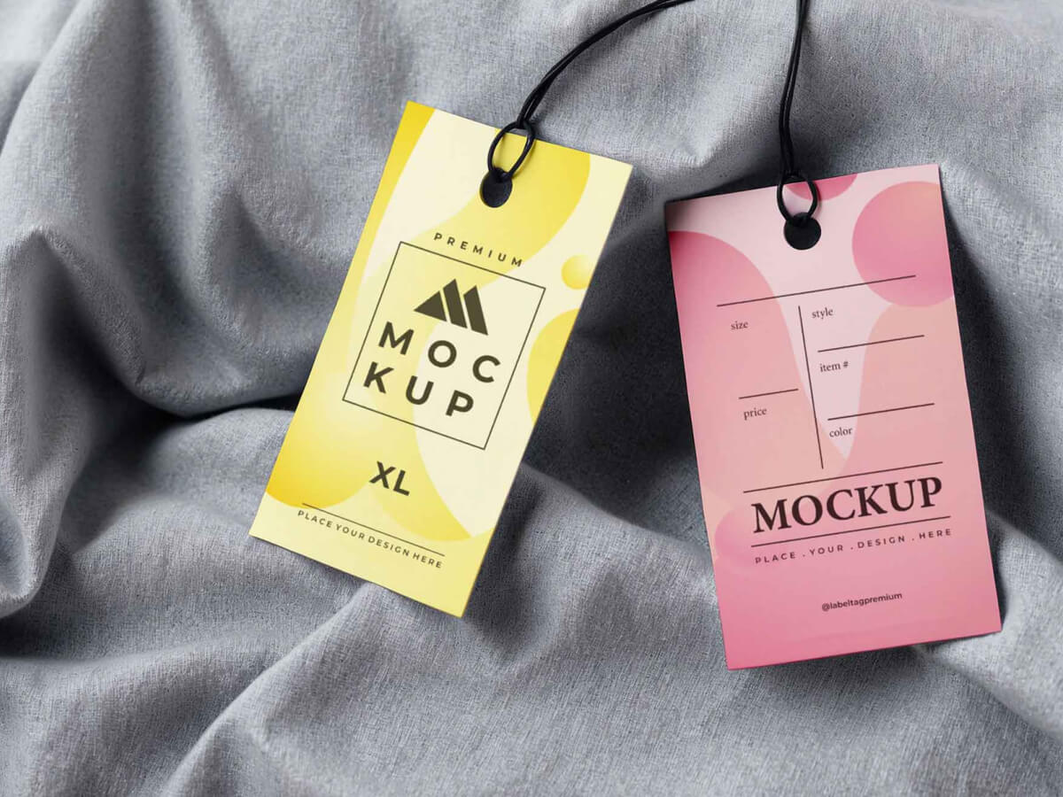 Fabric Label Tags Mockup Free Download PSD File