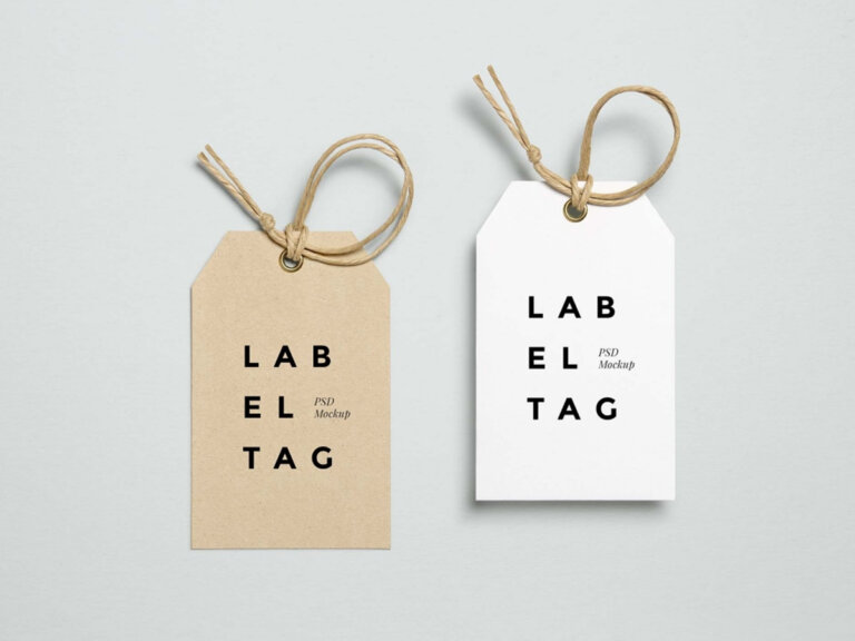 Label Tag Mockup Free Download PSD File