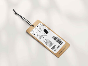 Rectangle Label Tag Mockup Free Download PSD File