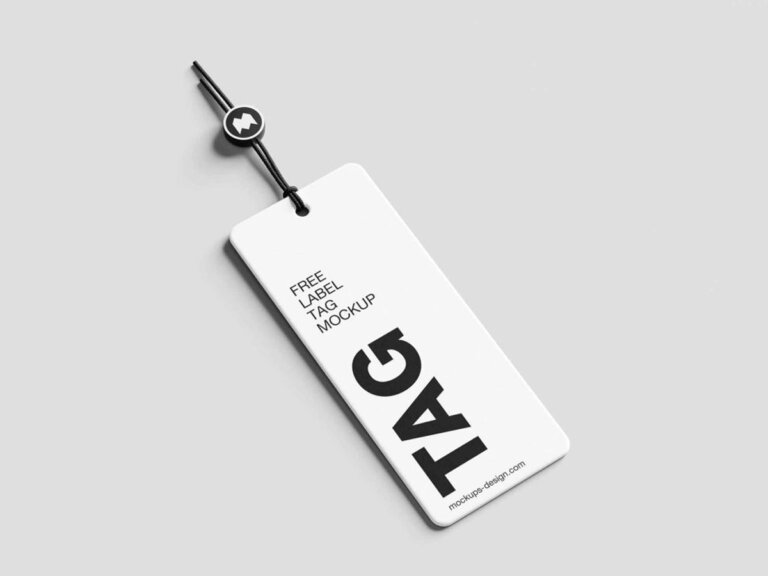 Minimal Label Tag Mockup Free Download PSD File