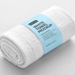 Towel with a Label Mockup Free Download PSD File